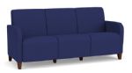 Siena 3 Seat Sofas with WALNUT Wooden Legs with COBALT Upholstery