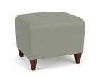 Siena Waiting Room Ottoman with WALNUT Wooden Legs and EUCALYPTUS Upholstery