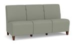 Siena Armless 3 Seat Sofa with WALNUT Wooden Legs and EUCALYPTUS Upholstery
