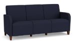 Siena 3 Seat Sofas with WALNUT Wooden Legs with NAVY Upholstery
