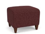Siena Waiting Room Ottoman with WALNUT Wooden Legs and NEBBIOLO Upholstery