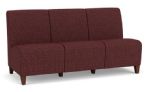 Siena Armless 3 Seat Sofa with WALNUT Wooden Legs and NEBBIOLO Upholstery