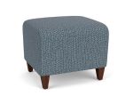 Siena Waiting Room Ottoman with WALNUT Wooden Legs and SERENE Upholstery