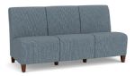 Siena Armless 3 Seat Sofa with WALNUT Wooden Legs and SERENE Upholstery