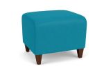 Siena Waiting Room Ottoman with WALNUT Wooden Legs and WATERFALL Upholstery