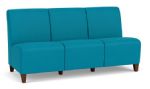 Siena Armless 3 Seat Sofa with WALNUT Wooden Legs and WATERFALL Upholstery
