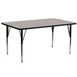 GRAY - 30 in. x 72 in. Rectangular Classroom Activity Table with HP Laminate Top