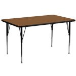 OAK - 30 in. x 72 in. Rectangular Classroom Activity Table with HP Laminate Top