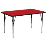 RED - 30 in. x 72 in. Rectangular Classroom Activity Table with HP Laminate Top