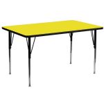 YELLOW - 30 in. x 72 in. Rectangular Classroom Activity Table with HP Laminate Top