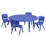 BLUE - Table and 4 Chairs - 45-in