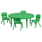 GREEN - Table and 4 Chairs - 45-in