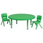 GREEN - Table and 2 Chairs - 45-in