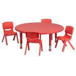 RED - Table and 4 Chairs - 45-in
