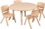 NATURAL - Table and 4 Chairs - 33-in