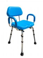Deluxe Shower Chair with Arms - BLUE