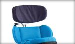 Contoured Headrest Cushion and Cover - Infection Control Black Vinyl (Requires Contoured Hardware)