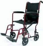 Karman Ergonomic Series Transport Chair, 17 Inch Seat Width, Burgundy