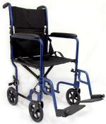 Karman Ergonomic Series Transport Chair, 17 Inch Seat Width, Blue