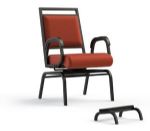 Cordovan Color<br>
22 x 20 Seat Size<br>
Foot Stool Included<br>
ComforTek Swiveling Dining Chair with Arms