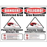 MRI Warning Wall Sign - Restricted Area - Items Not Allowed, English and Spanish 18