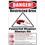 MRI Warning Wall Sign - Items Not Allowed, English, 12