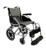 18 in Seat Ergonomic Transport Wheelchair with Swing Away Footrest