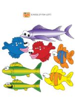 School of Fish Sticker Facing Left