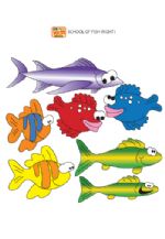 School of Fish  Sticker Facing Right