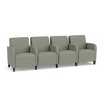 Siena 4 Seat Sofa with Center Arms and BLACK Wooden Legs with EUCALYPTUS  Upholstery