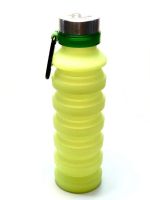 Collapsible Water Bottle with Carabiner Clip - YELLOW