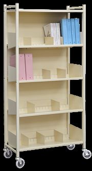 Portable Multipurpose Binder Chart Storage Cart - 4-Shelf Charting Racks by Versa