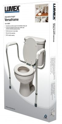 Packaging for the Lumex Versaframe Toilet Safety Rail