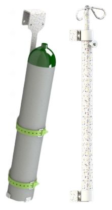 Oxygen tank holder or IV pole can enhance comfort and convenience 