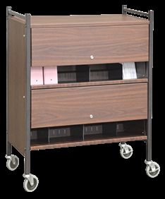 Versa Multi-Purpose 2-Shelf Enclosed Side with Locking Panel Racks in Woodgrain