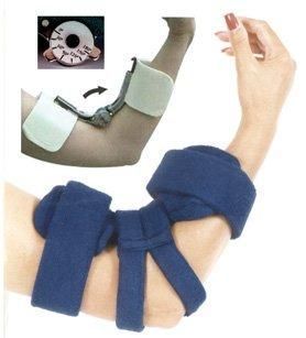 Adjust the goniometer hinge, using the included Allen wrench, to set the Comfy Splints Pediatric Spring Loaded Goniometer Elbow Orthosis to the desired range of motion.