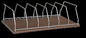 Table Top Binder Organizer Rack: Woodgrain steel, 6 Capacity