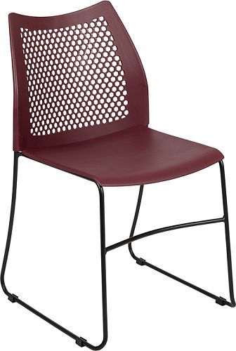 A burgundy seat is shown above