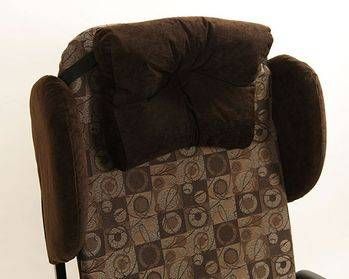 Rock-King Chair's head pillow and lateral supports with optional covers.