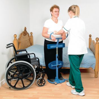 Enables patients to participate in the transfer and ensure acceptable working posture for therapists.