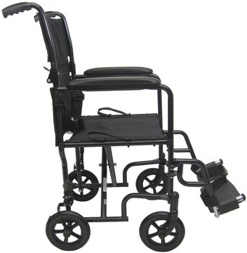 side view of the Reinforced Steel Durable Transport Wheelchairs with basic set up