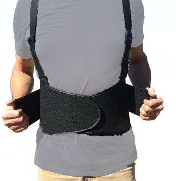 Back Support Belt with Attached Suspenders by Alpha Medical