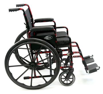 The Breakdown Lightweight Wheelchair features a removable footrest. 