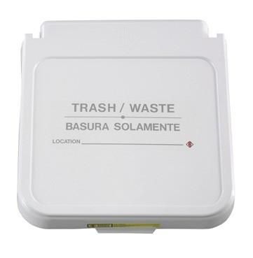 Receptacle Label, Trash/Waste - Gray Lettering (Lid Sold Separately) 