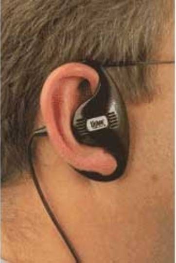 Picture shows the correct placement of the headphone 