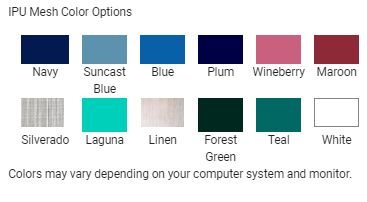 Color options for mesh skirt