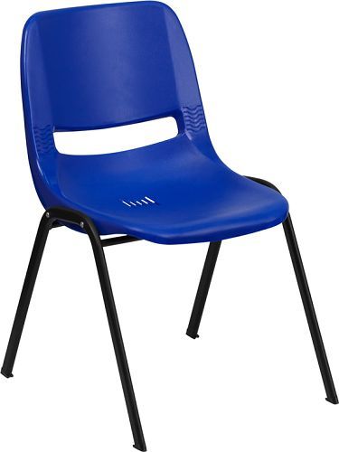 Shown above is a blue seat with black frame