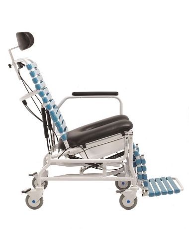 Features infinitely adjustable tilt and recline positioning. 
