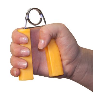 Cando Ergonomic Hand Grip Pair - Yellow X-Light - 3 lb