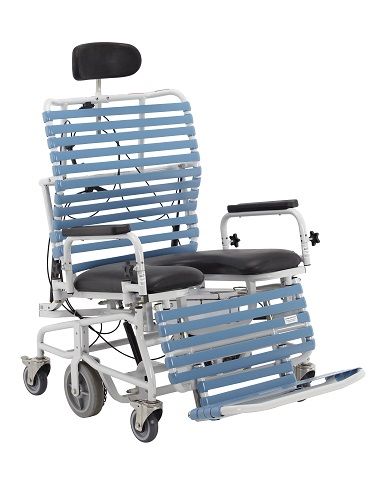 Broda B385 Revive Bariatric Tilt and Recline Shower Commode Chair (Headrest is an Accessory Option - Does not Come with Chair)